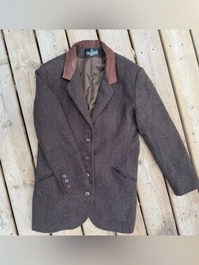 Vintage JL Colebrook Herringbone Tweed Blazer Coat